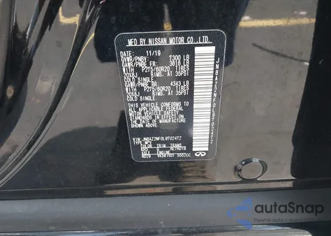 2020 Infiniti Qx80 Luxe z USA, uszkodzony, nr VIN JN8AZ2NF0L9702472